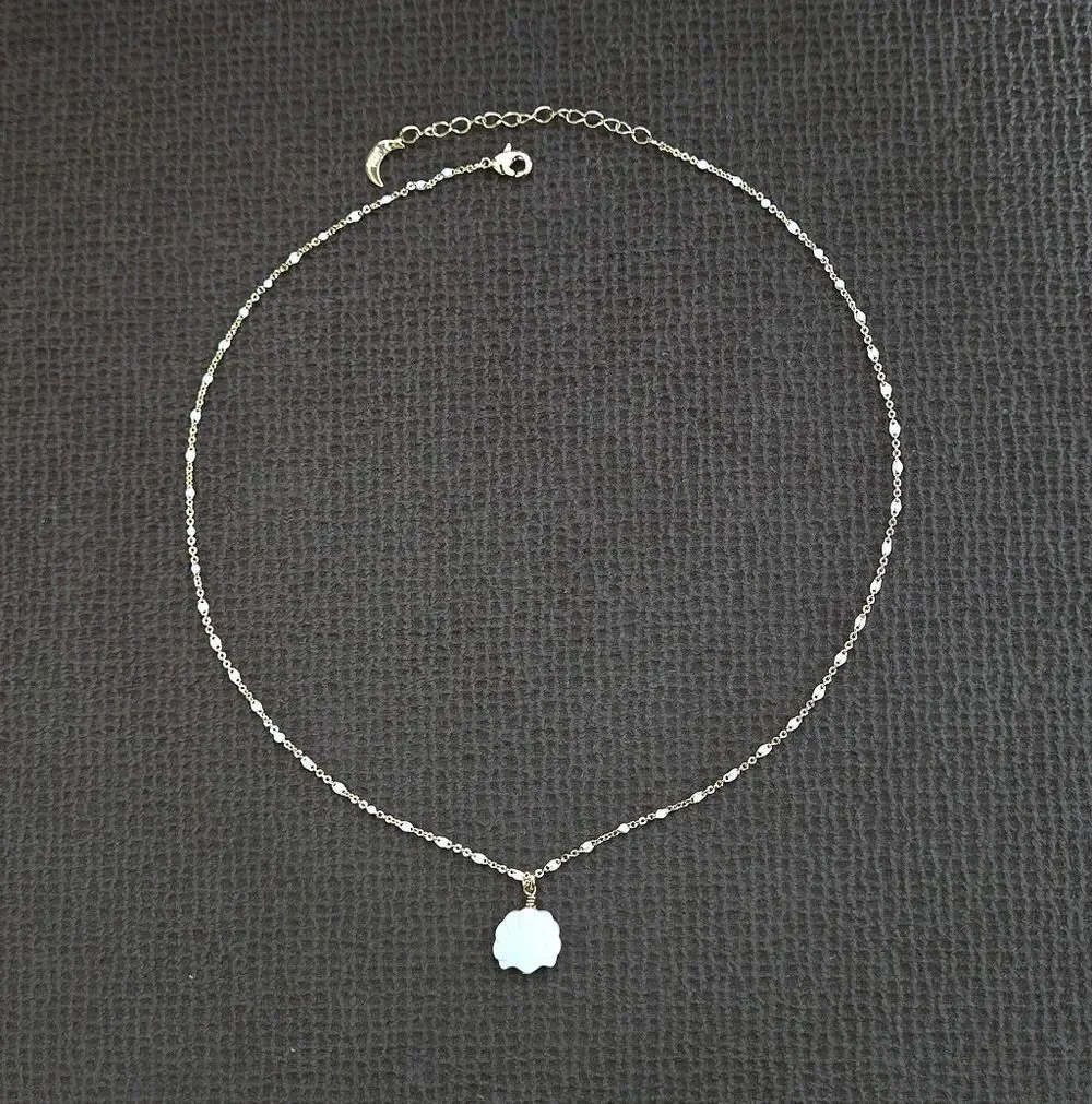 ✨️HP✨️ Luna🌙 Norte Mother of Pearl Clam Shell🐚 Pendant Necklace - NIB